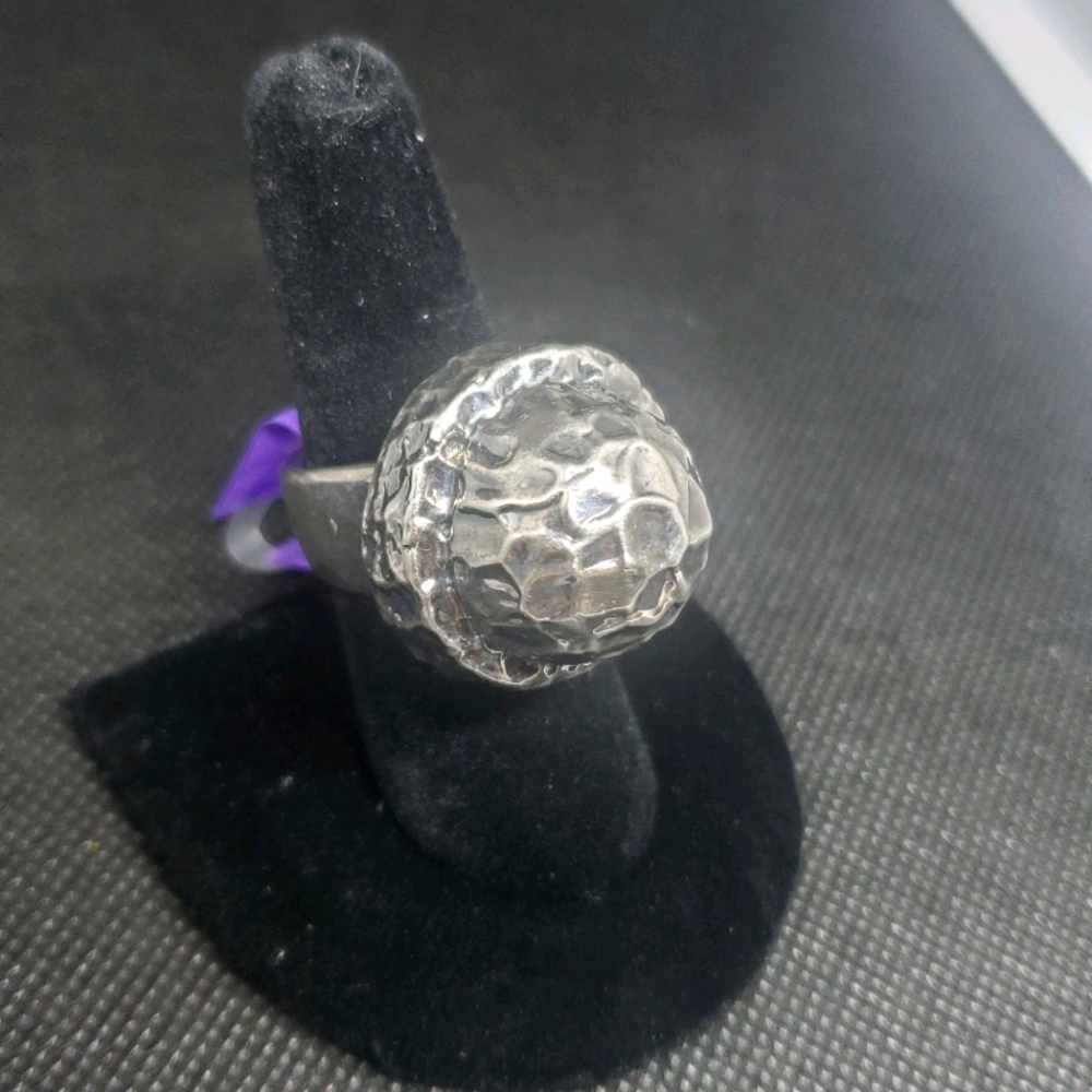 Turtle Back Shaped Silver 925 Ring - image 1